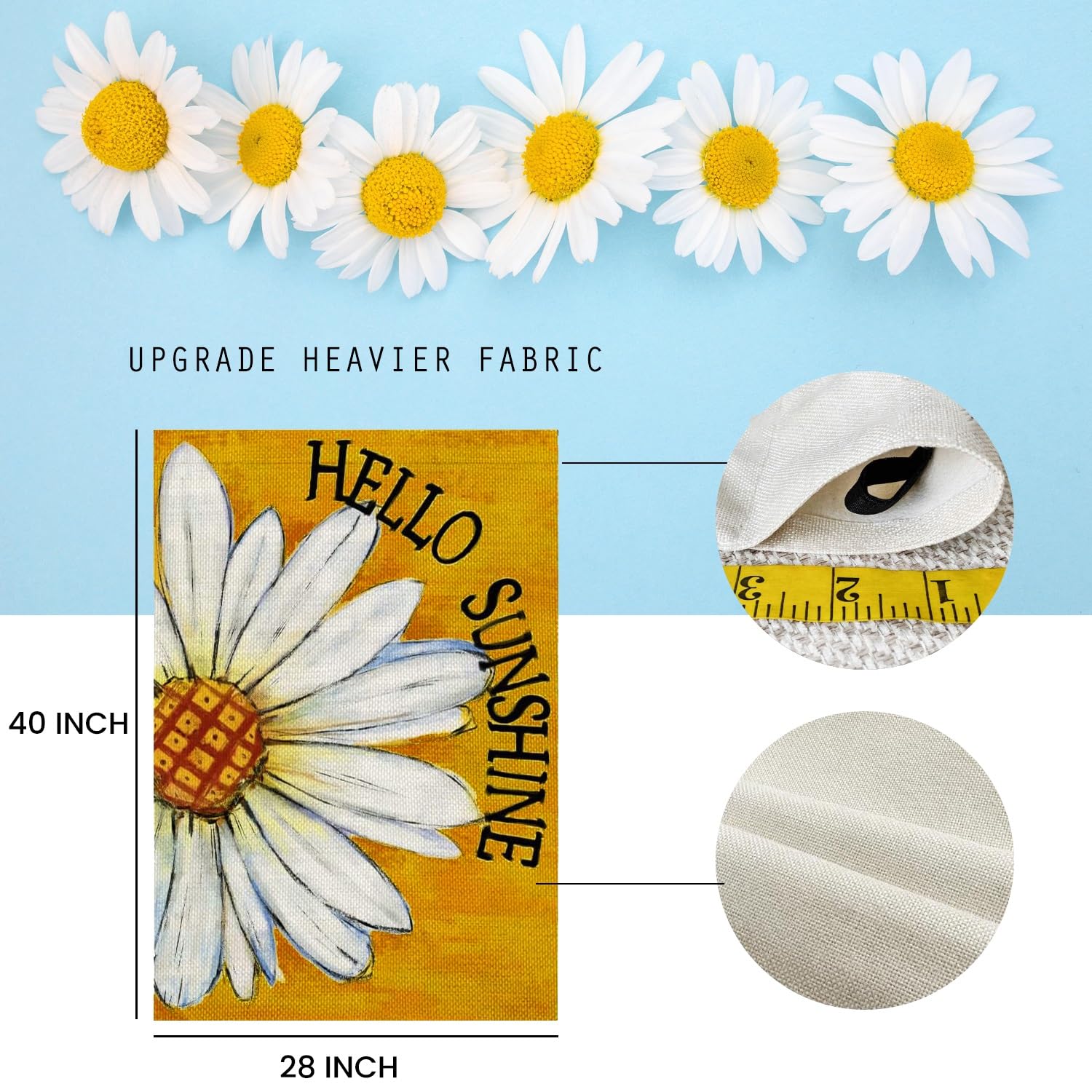 Spring Summer Flag 28 x 40 Double Sided, Large Outdoor Flag for Garden Yard and House, Floral Decorative flag for Outside