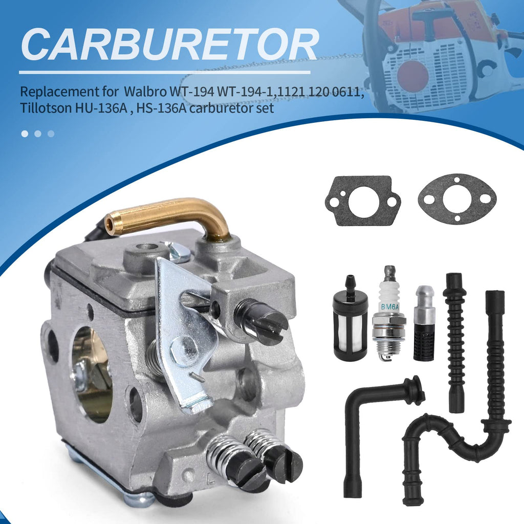 DUZFOREI WT-194 Carburetor Carb Kit Replacement for Stihl 024 026 MS240 MS260 WT-403A WT-403B Chainsaw, Replace# 1121 120 0611
