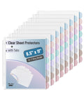 Mr. Pen- Clear Sheet Protectors with Tabs, 8 Tabs, 8 Sets, Clear Plastic Dividers for 3 Ring Binder, Insertable Index Page Divider Multicolor Tabs