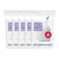 simplehuman Code A 150 Count, Dispenser Pack Custom Fit Liners, Drawstring Trash Bags, 4.5L / 1.2 Gallons, White