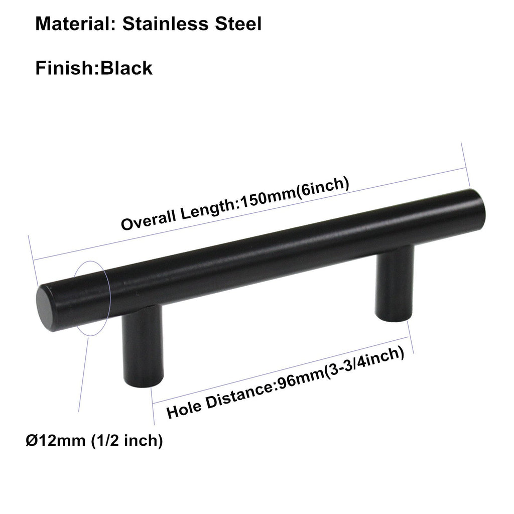 15Packs 3-3/4 inch 96mm Black Kitchen Cabinet Handles Cabinet Door Handle Pull Kitchen Cupboard Handle Black Drawer Pulls
