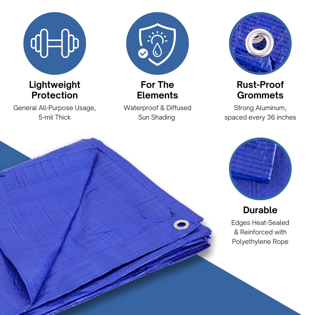 Kotap 10-ft x 20-ft General Purpose Blue Poly Tarp, Item: TRA-1020