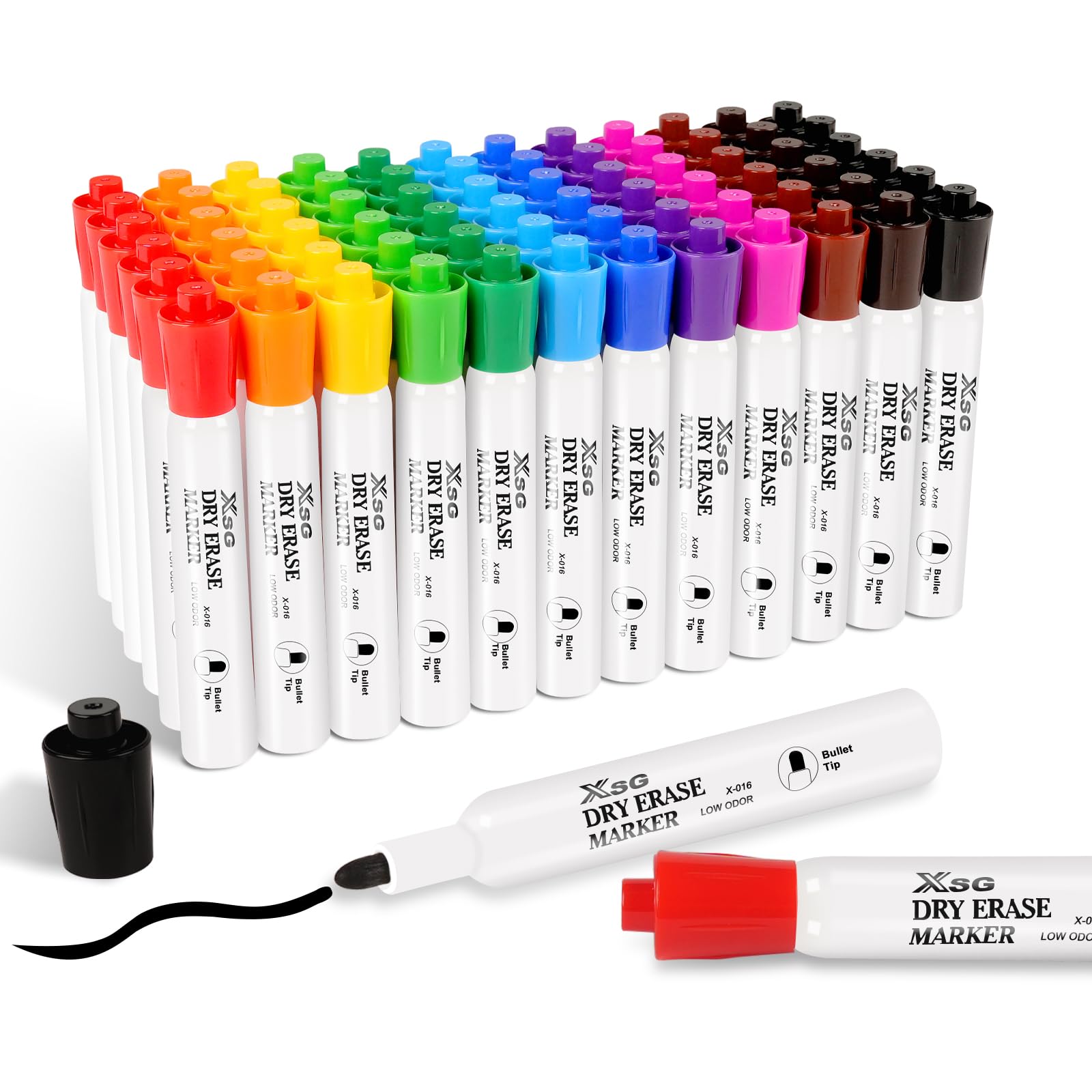 colpart Dry Erase Markers Bullet Tip - Pack Of 72 Pack Whiteboard Markers Bulk With Low Odor White Board Markers Dry Erase For School, Office, Home, Work On White Board & Calendar, Refrigerator