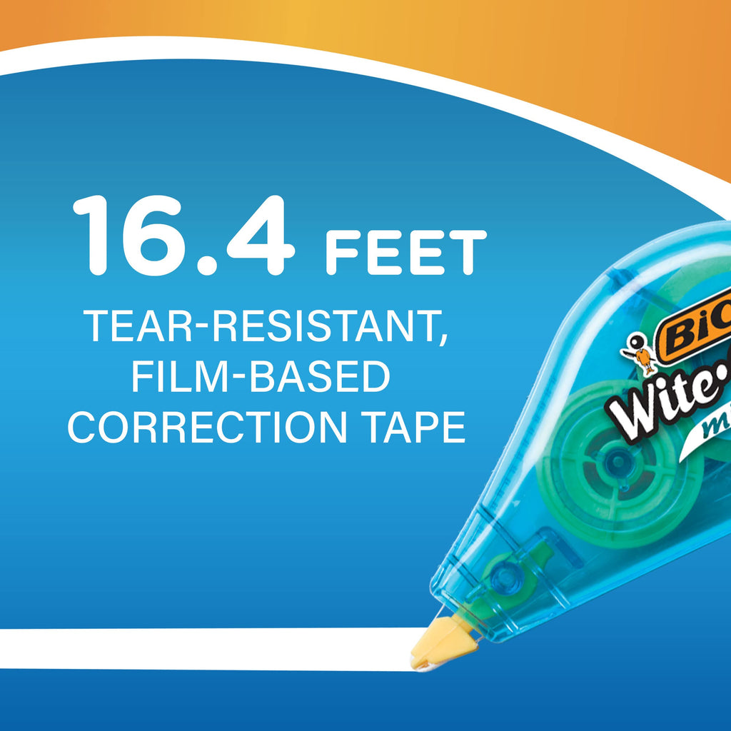 BIC WiteOut Brand Mini Tape, White, 12 Pack
