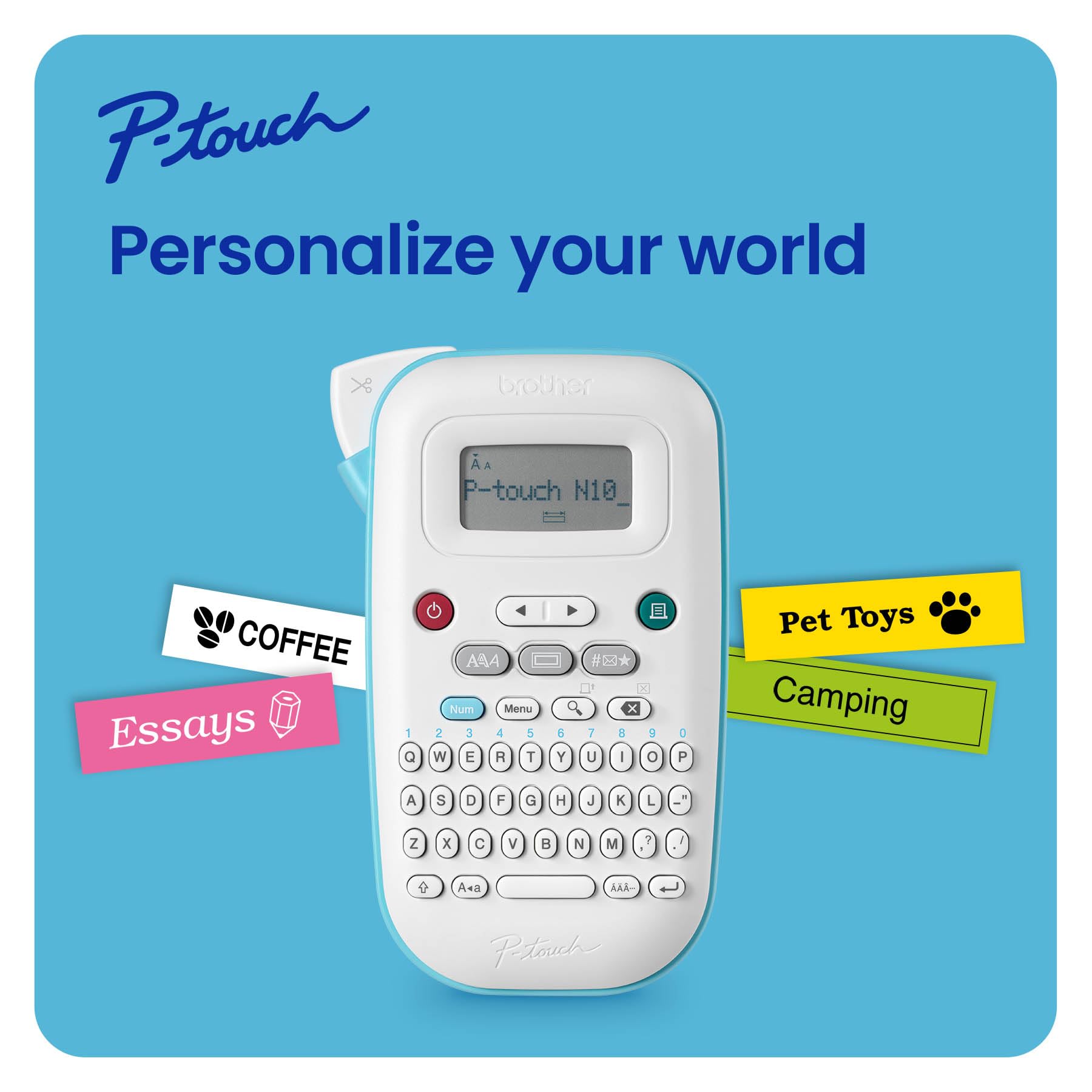 Brother P-Touch Label Maker with Tape PT-N10 - Personal Desktop - Thermal Labeling Machine ptouch