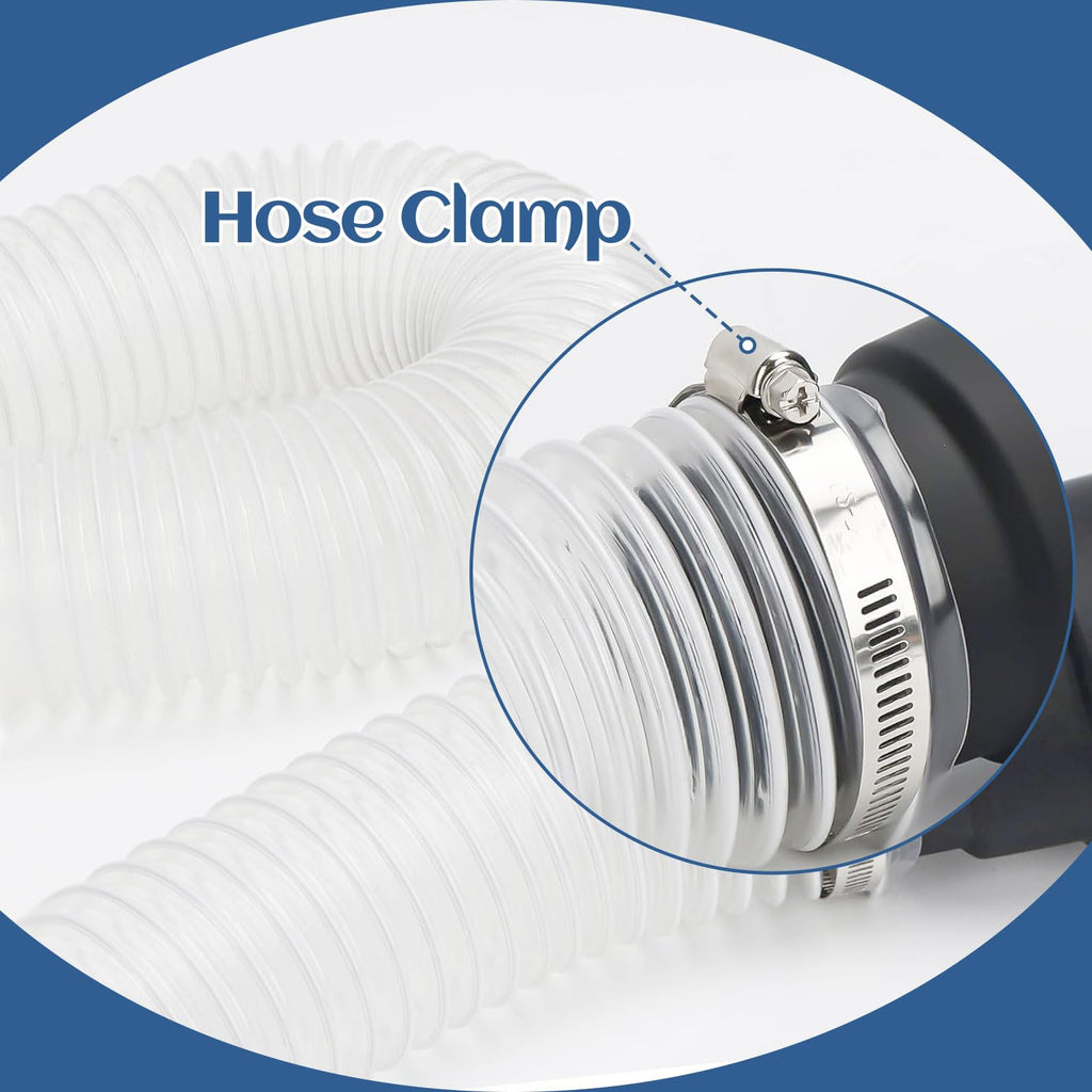 2 1/2" x 5' Flexible PVC Dust Collection Hose, Heavy Duty Fume Collection Hose with Carbon Steel Wire Coil, Vacuum Accessories for Workshop & Home