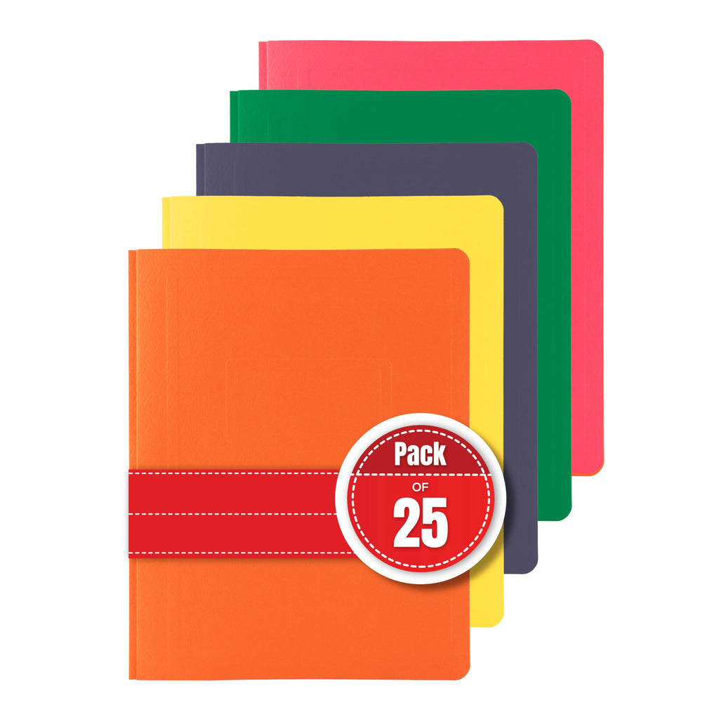 Hilroy 3-Prong Report Covers, 8-1/2" x 11", 25 Per Pack, Assorted Colours (06249)