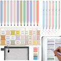 34 Pcs Bible Journaling Kit Bible Study Supplies with 75 Bible Tabs 12 Pastel No Bleed Highlighters 6 Gel Pens Transparent Sticky Notes Pencil Case Bible Study Accessories Kit for Journaling Supplies