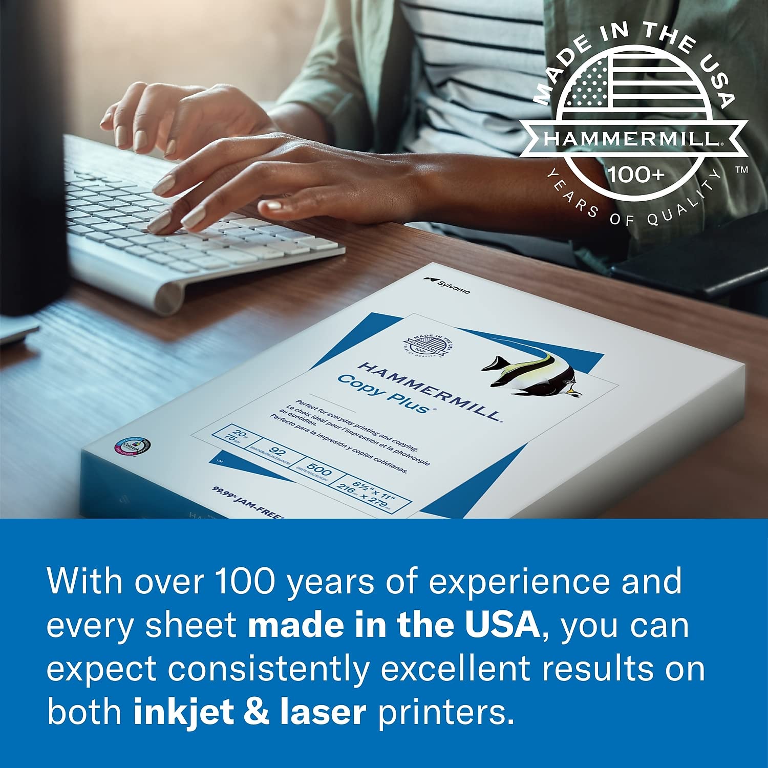 Hammermill Printer Paper, Color Copy Digital Copy Paper, 32lb, 8.5 x 11, Letter, 100 Bright - 1 Pack / 500 Sheets (102630R)