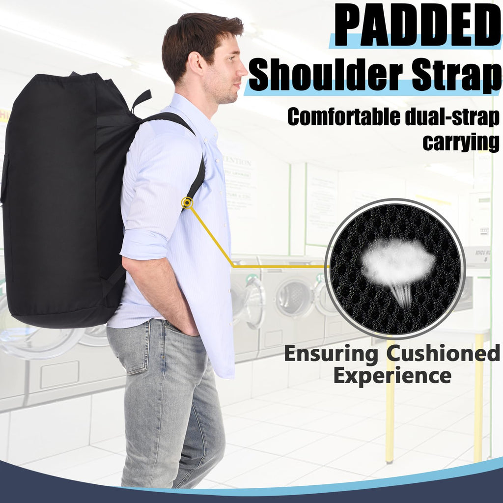 Laundry Bag Backpack 115L, College Laundry Backpack with Straps, Laundry Bags Extra Large Heavy Duty, Large Laundry Hamper Bag for College Students, Dirty Clothes Bag for Dorm, Apartment, Laundromat