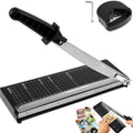 Kandishiex 12-Inch Heavy Duty Guillotine Paper Cutter, Small Paper Trimmer, 8-10 Sheet Capacity, Precision Slicer for Crafting, Photos, Cardstock, Guillotine Style for Home & Office - Black
