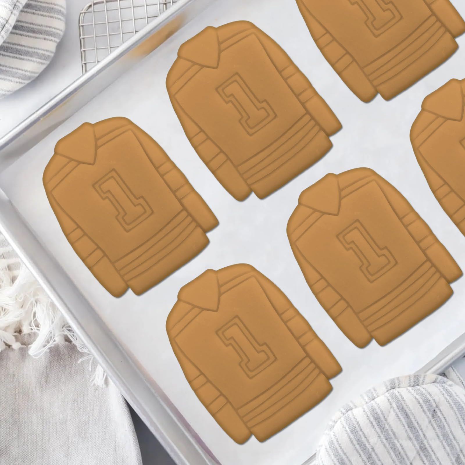 Moose Goods 5 Hockey Cookie Cutters Sports Theme Set - Puck, Goalie Mask, Sticks & Puck, Jersey, and Skate Shapes Made in Canada. Smooth, Food Safe, Ideal for Birthday, Party, Fundraiser