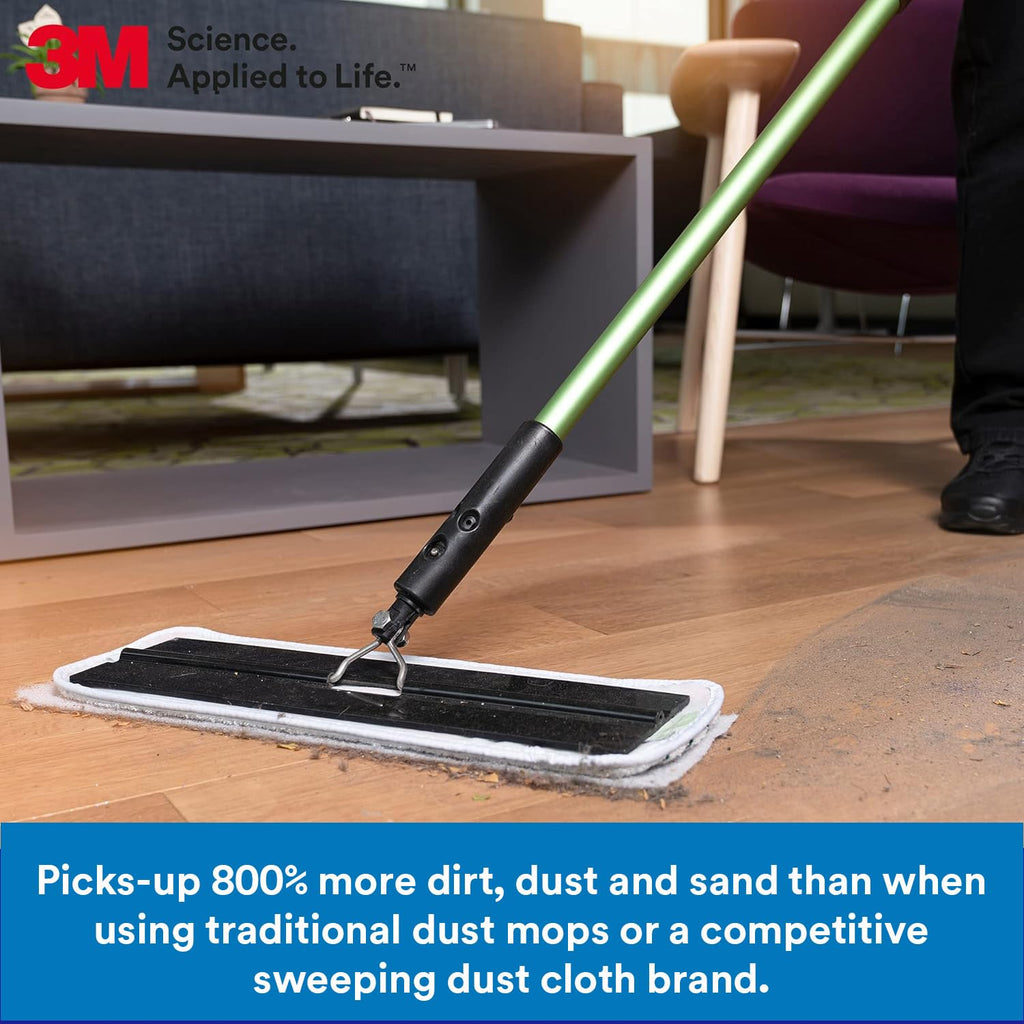 3M Easy Trap Sweep and Dust Sheets, 1 Roll of 60 8" x 6" Sheets, Disposable Easy Sweep Floor Duster, Picks Up 8X More Dirt, Dust, Sand, Hair, Works on Dry or Wet Surfaces, Hardwood Floors, 59152W