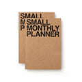 JSTORY Small Monthly Planner Set of 2 Undated Column Format Eco Friendly Customizable Handy A6 16 Months 18 Sheets Each Kraft