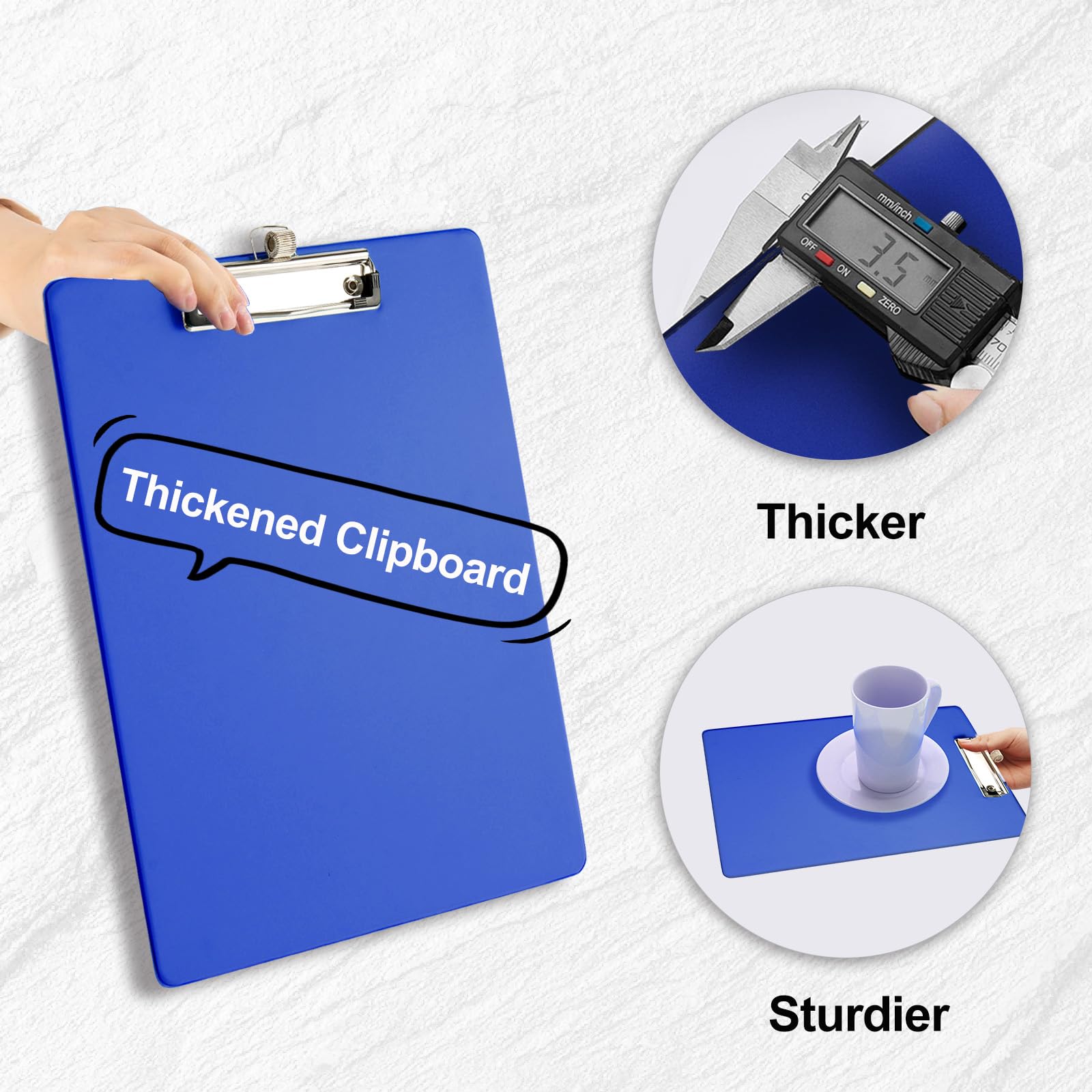 Clipboards with Pen Holder, Clip Boards Plastic Standard A4 Letter Size Holds 100 Sheets 8.5x11 Inch Papers 6 Pack Assorted Colors