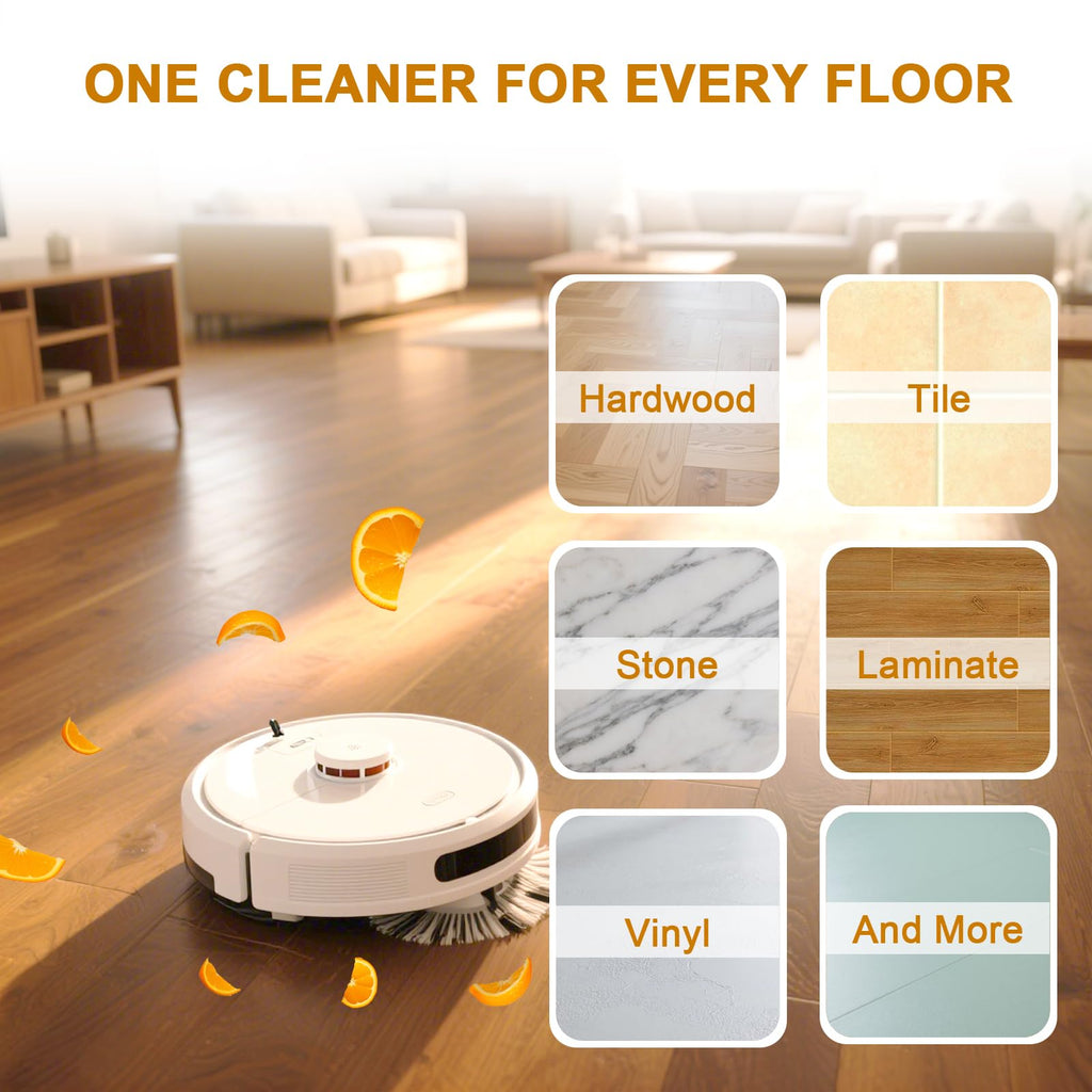 Concentrated Floor Cleaning Solution for All Robot Vaccum and Mop, Wet Dry Vacuums Compatible with Eufy, Roborock, Roomba, Tineco, Shark, 29.76 fl oz Dilution Ratio 1:200 Same Ratio as Original
