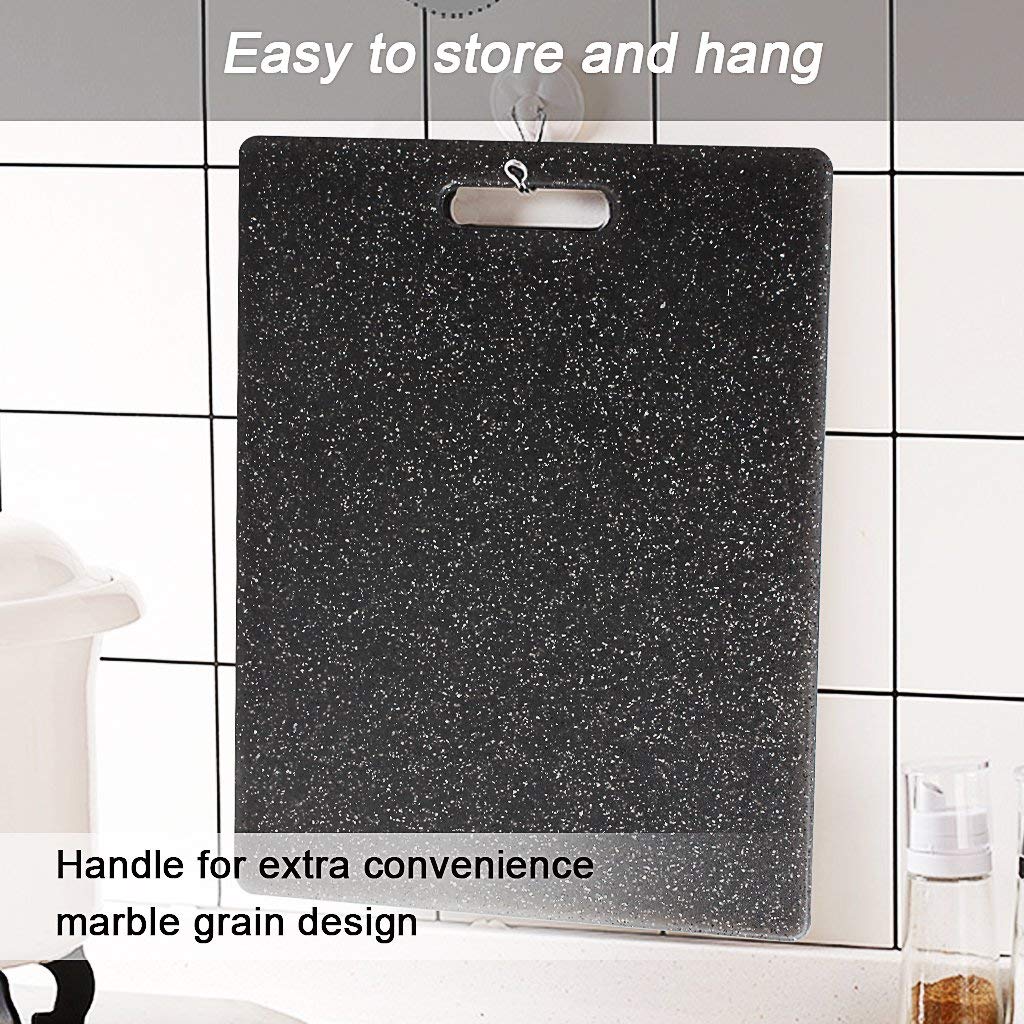 Kitchen Cutting Boards(3-Piece Set), Plastic Chopping Board Set - Unique Marble Appearance Design Dishwasher Safe for Meat Vegetables Fruits