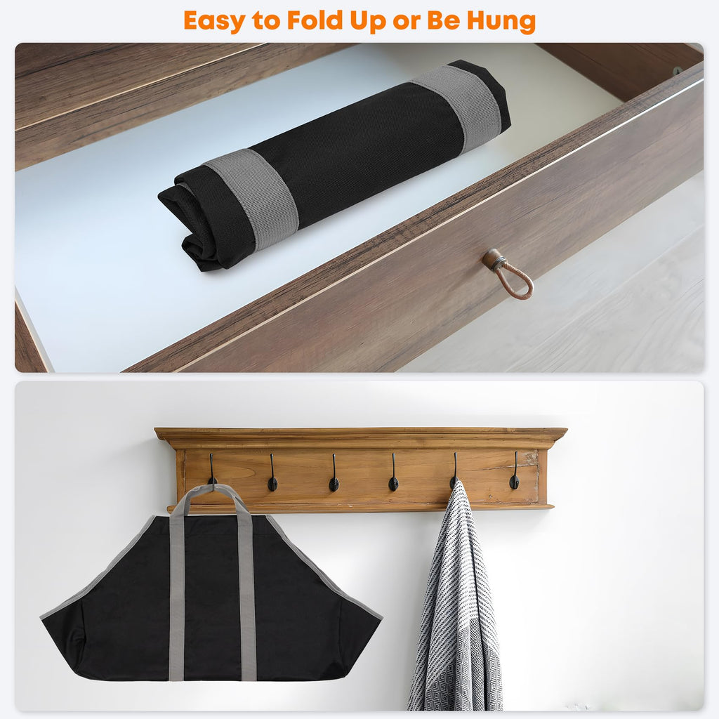Stanbroil Firewood Log Carrier, Canvas Log Storage Totes Wood Stove Accessories, Log Holder for Fireplace or Camping