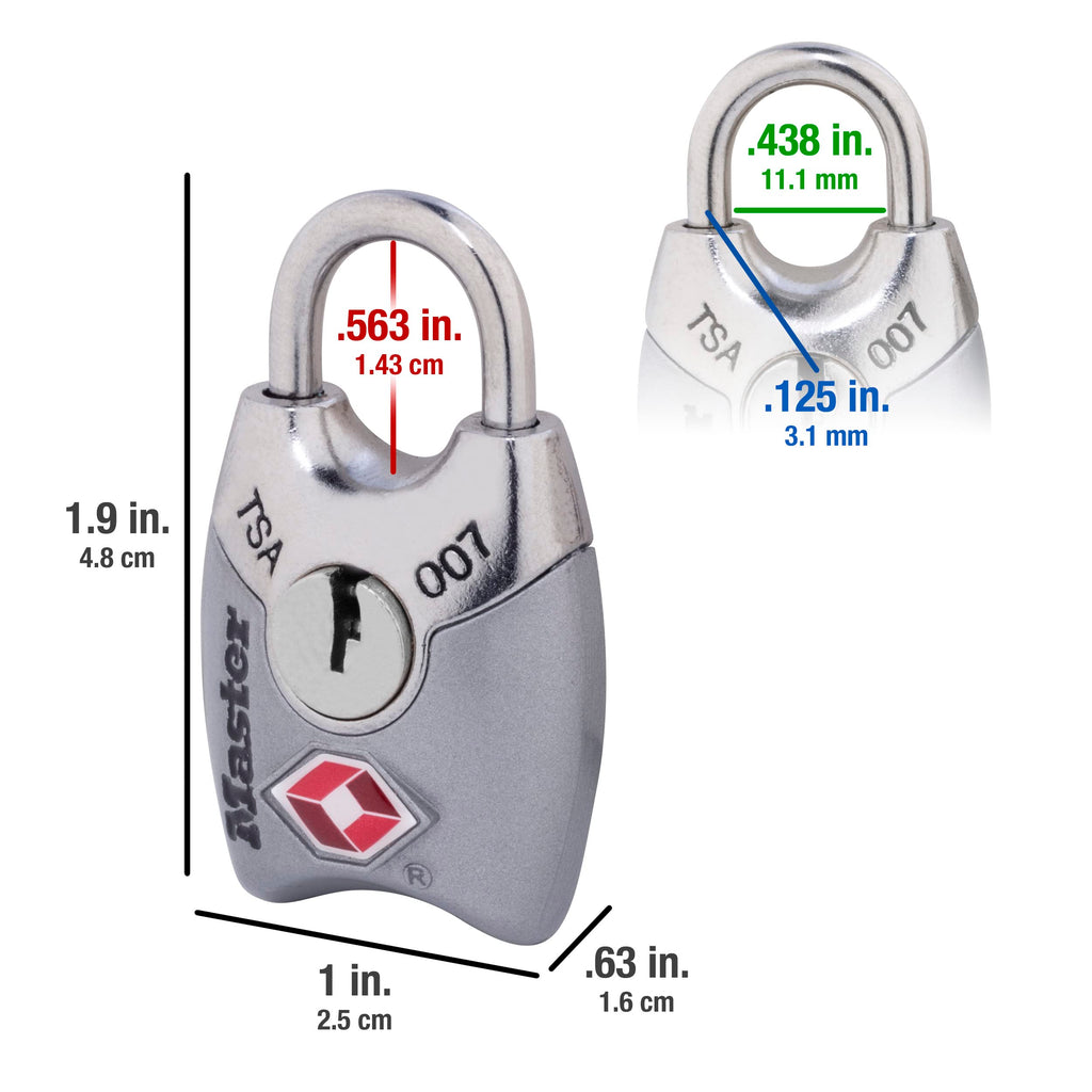 Master Lock 4689Q TSA Accepted Padlocks with Keys, 4-Pack