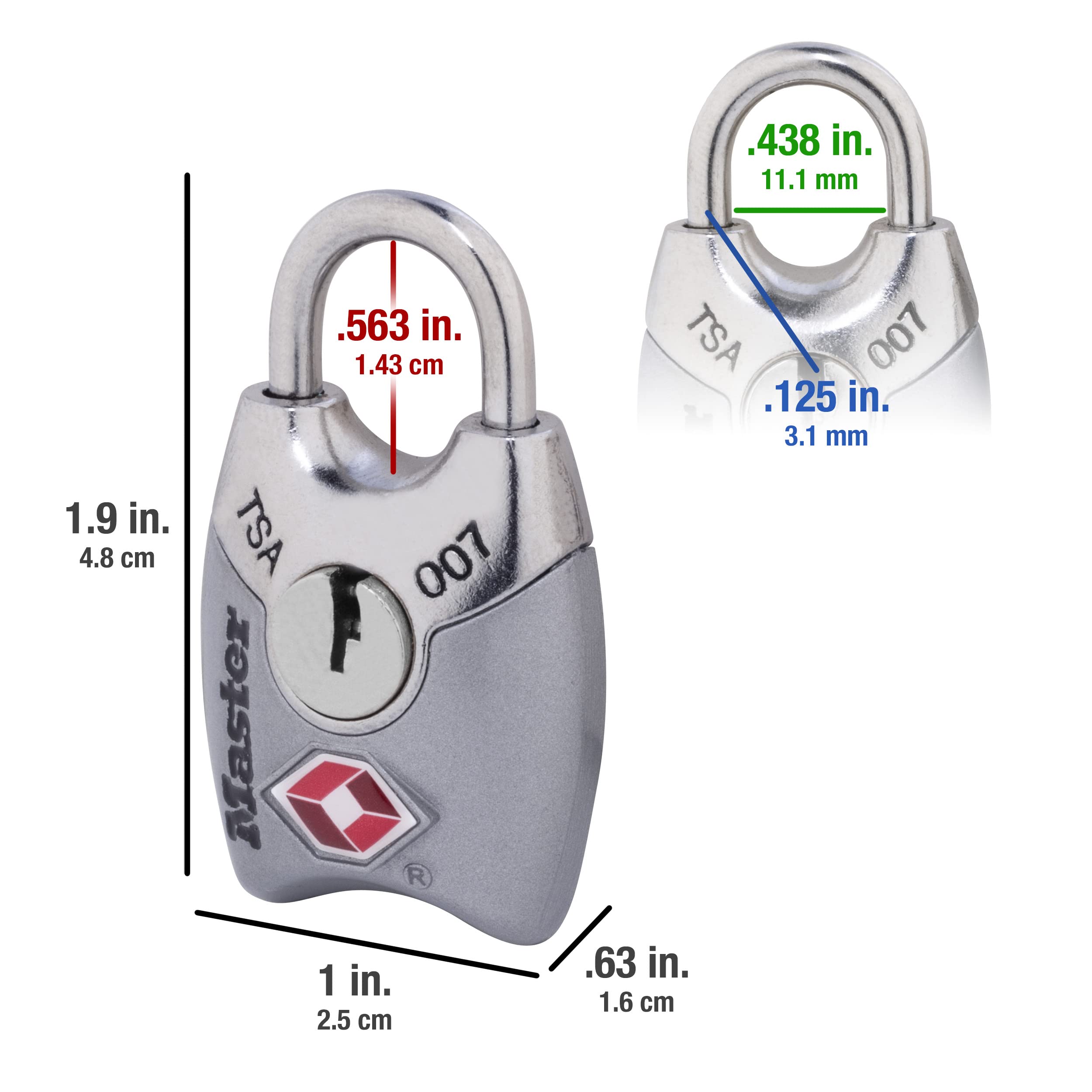 Master Lock 4689Q TSA Accepted Padlocks with Keys, 4-Pack