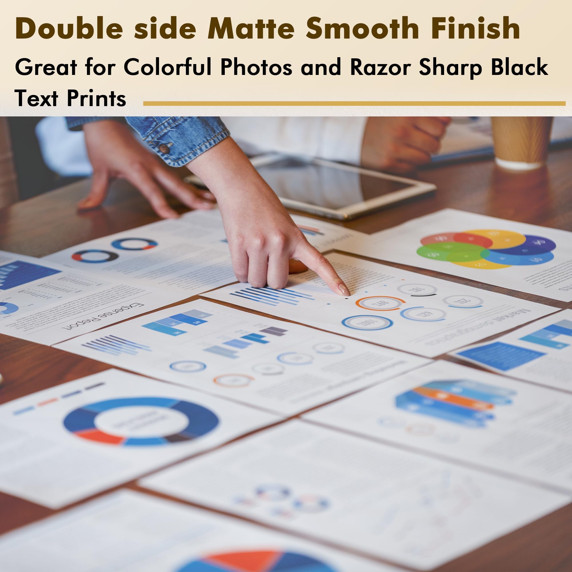 Koala Photo Paper Double-side Matte 8.5X11 Inches Compatible with Inkjet Printer 48LB Presentation Paper 100 Sheets