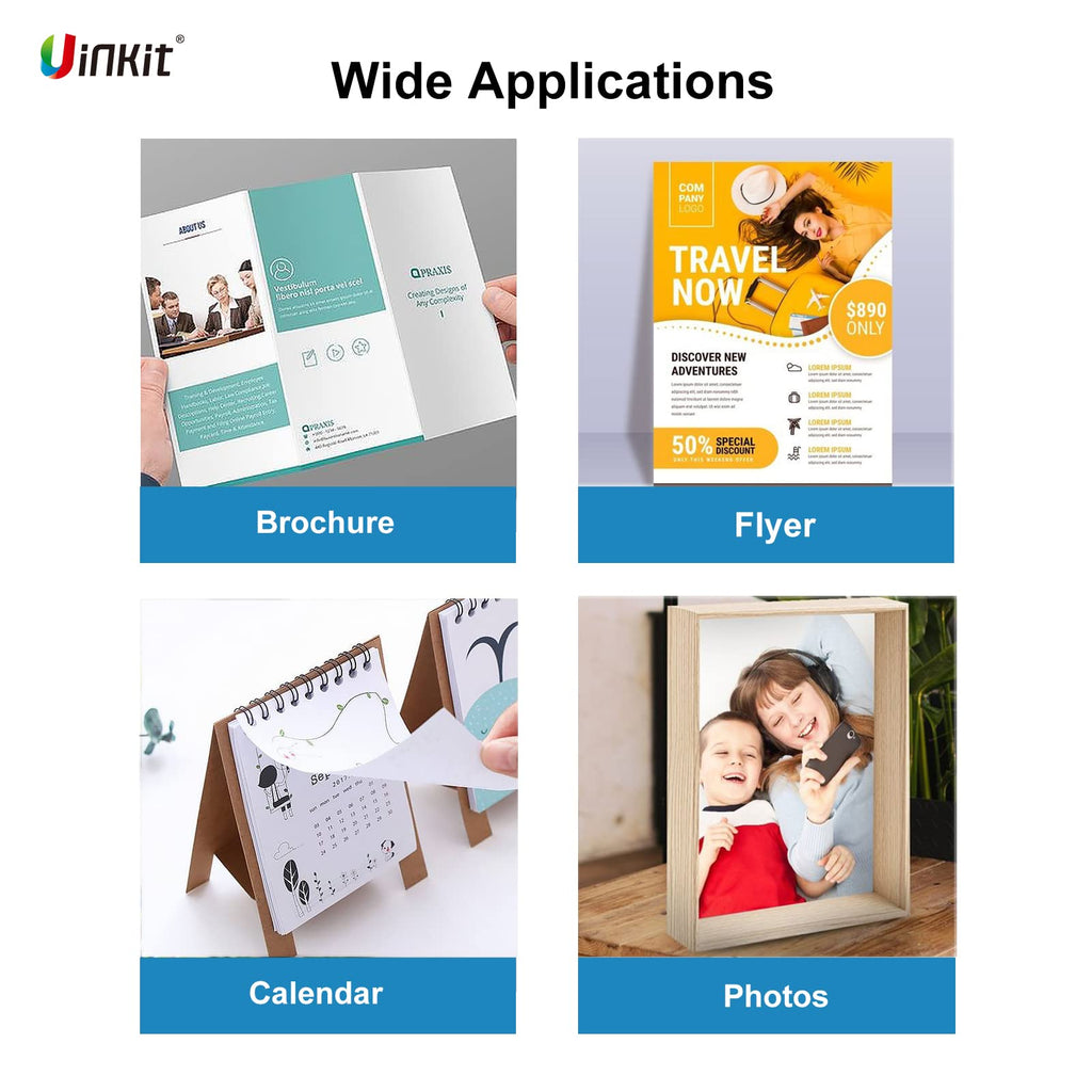 Uinkit 120 Sheets Presentation Paper Matte 8.5x11 Inkjet 49lb 180gsm Single Side Printable Photo for All Dye Ink Inkjet Printers