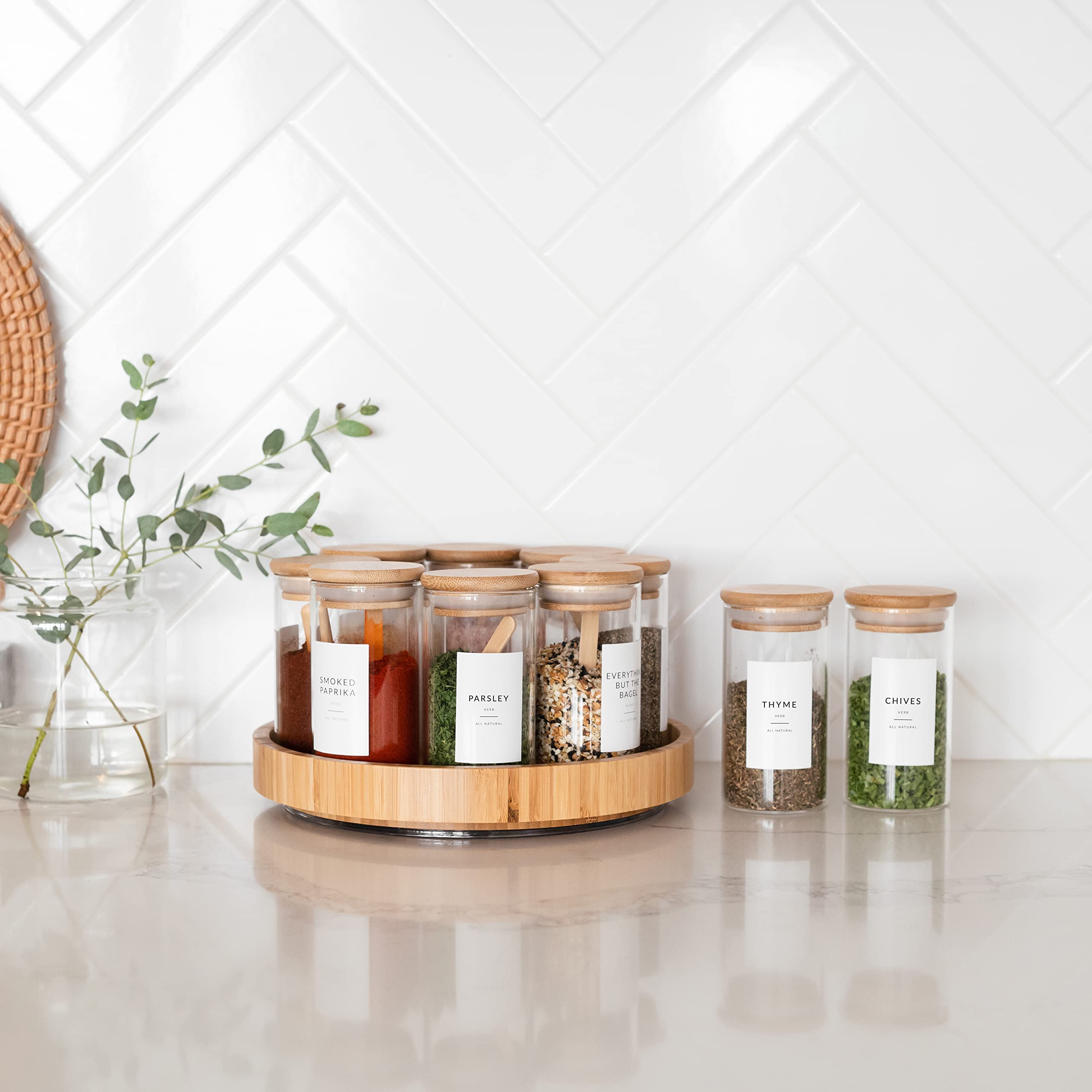 Minimalist Spice Jar Labels – 146 Preprinted Stickers for Spice, Herb & Seasoning Containers – Kitchen Pantry Organization