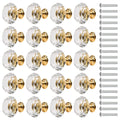 BUYGOO 20Pack Clear Crystal Glass Door Knobs Pull Handle, Diamond Wardrobe Doorknob, Crystal Glass Drawer Knobs, Cabinet Cupboard Handle Pull Knobs, Door Pull Handle with Screws for Home(30MM)