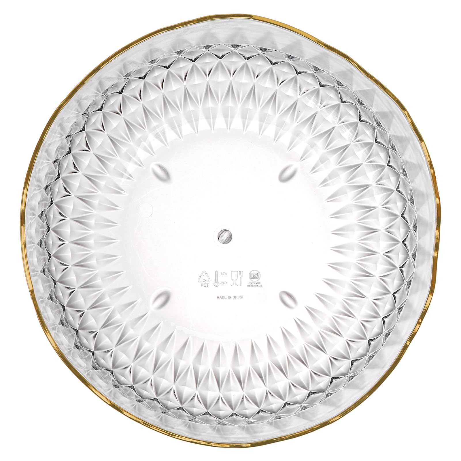 Frcctre 4 Pack Clear Plastic Serving Bowls, 70 Ounce Crystal Salad Mixing Bowl, 9 Inch Round Plastic Bowls Catering Bowls for Party, Salad, Fruit, Snack, Chip, Popcorn