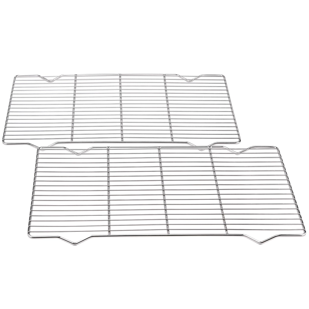 Mlintech Cooling Rack,2-Pack Heavy-Duty Stainless Steel Wire Rack for Cooking - Oven Baking Rack for Half Sheet Pans, Bread, Dishwasher Safe & Non-Toxic Metal Grates (16.5"x11.5"x0.6")
