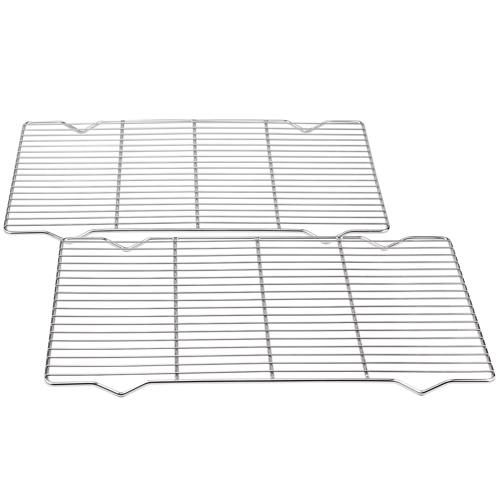 Mlintech Cooling Rack,2-Pack Heavy-Duty Stainless Steel Wire Rack for Cooking - Oven Baking Rack for Half Sheet Pans, Bread, Dishwasher Safe & Non-Toxic Metal Grates (16.5"x11.5"x0.6")