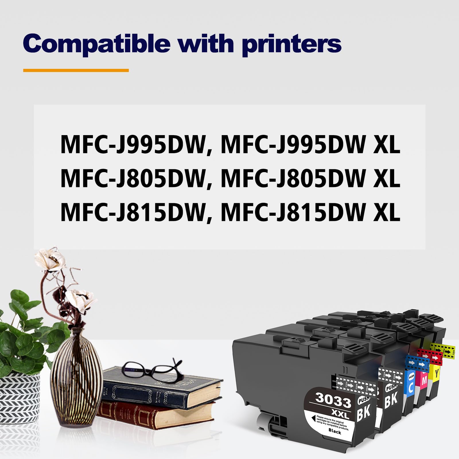 LC3033XXL Ink Cartridges 5-Pack Super High-Yield Compatible for Brother LC3033 LC3035 for MFC-J995DW MFC-J805DW MFC-J815DW MFC-J995DWXL MFC-J805DWXL MFC-J815DWXL Printer (5-Pack, BK*2/C/M/Y)