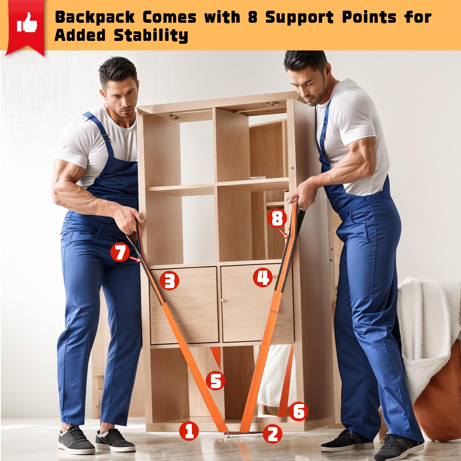 IFORYONLIFE Moving Straps Lifting Heavy Duty, 2 Person Adjustable Lifting Straps Moving Objects up to 440 Pounds