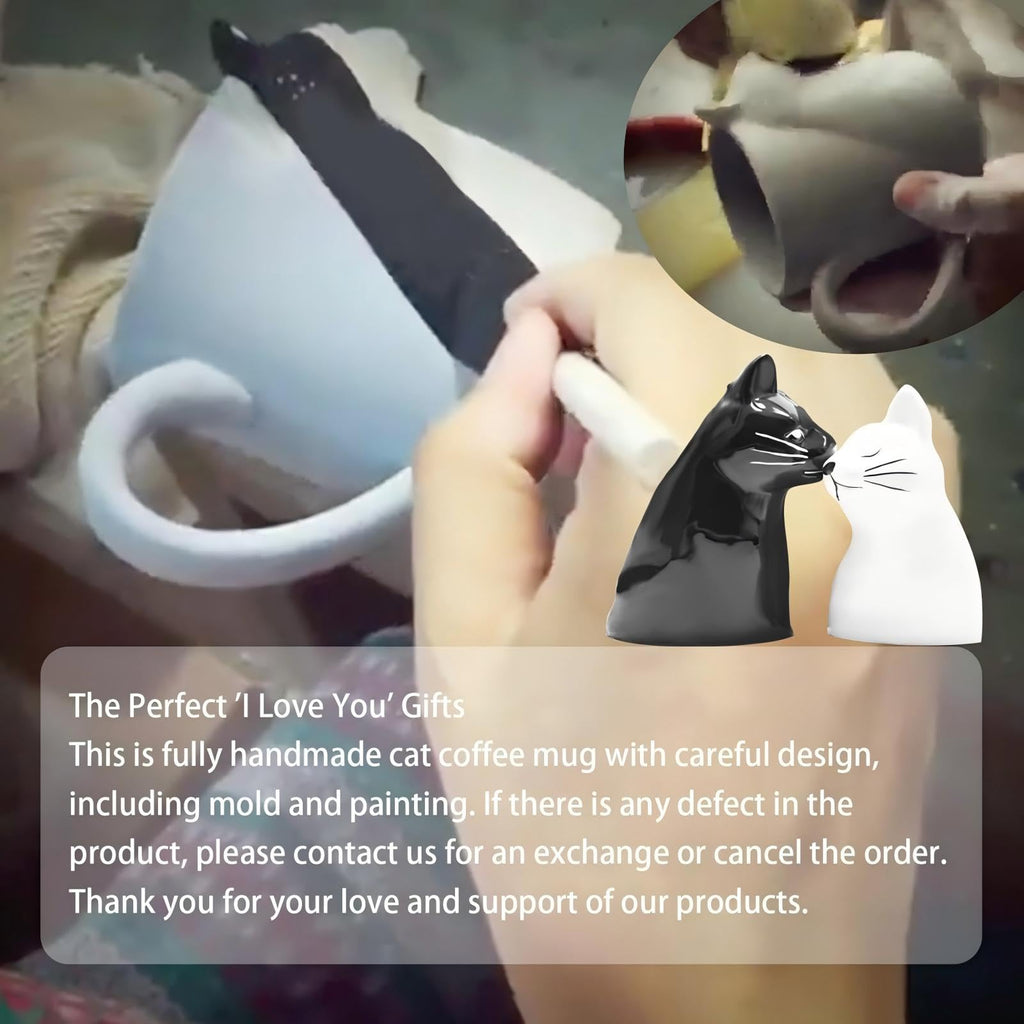 Couple Gifts Cute Kissing Cat Mug Matching Couples Stuff Ceramic Coffee Mugs for Wedding Gifts Anniversary Valentines Engagement Gifts for Couples Cat Lover
