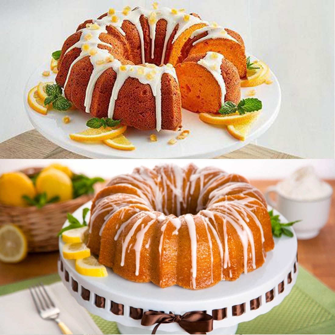 Cake Pans, 26cm/ 10'' Non-Stick Fluted Cake Pan, Heavy Duty Carbon Steel Tube Pan Baking Mold, Perfect Bakeware for Bavarois, Brownie, Jello, Flan, Meatloaf,Pudding (10'')