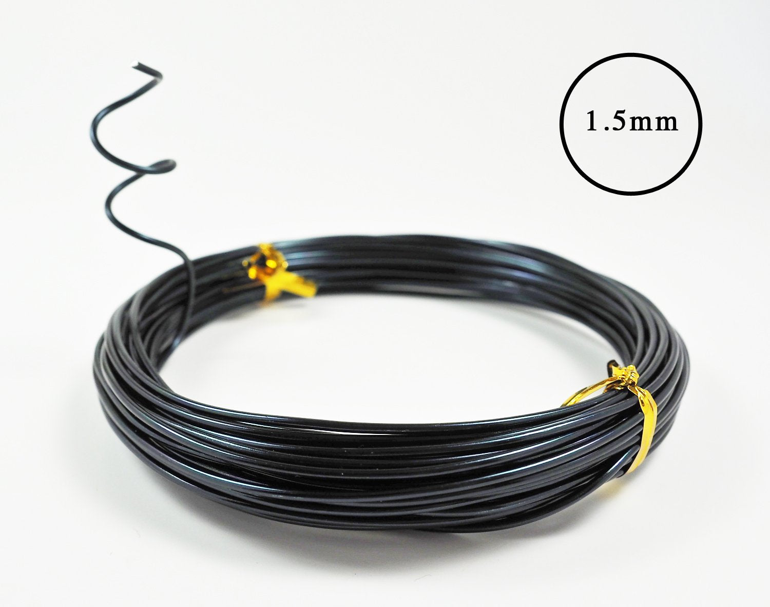 Anodized Aluminum Bonsai Training Wire 5-Size Starter Set with Canvas Bag - 1.0mm, 1.5mm, 2.0mm, 2.5mm, 3.0mm (147 feet Total) - Choose Your Color (5 Sizes, Black)