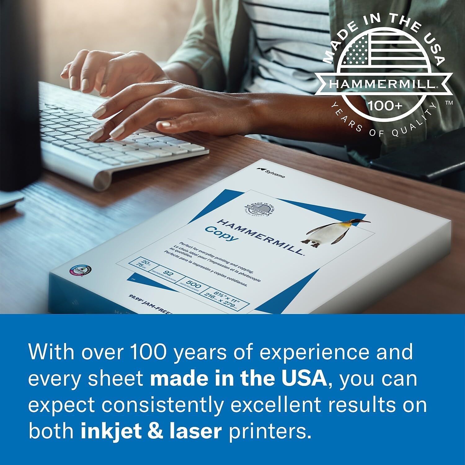 Hammermill Printer Paper, Laser Print Copy Paper, 32lb, 8.5 x 11, Letter, 98 Bright - 1 Pack / 500 Sheets (104646R)