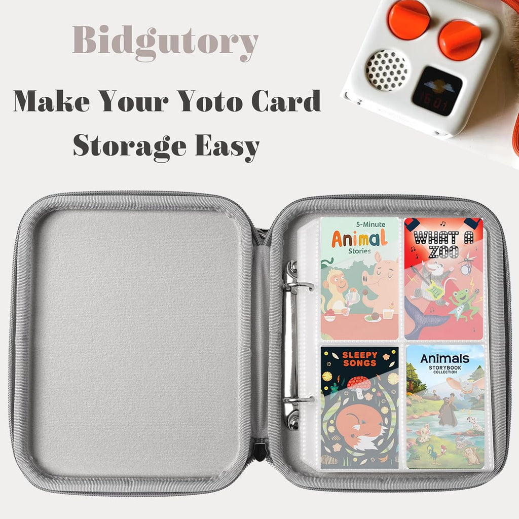 Case Holder for Yoto Cards, Portable 80 Pockets Storage Folder with Zipper Mini Audiobook Cards Sleeves Organizer Jolly Vehicles