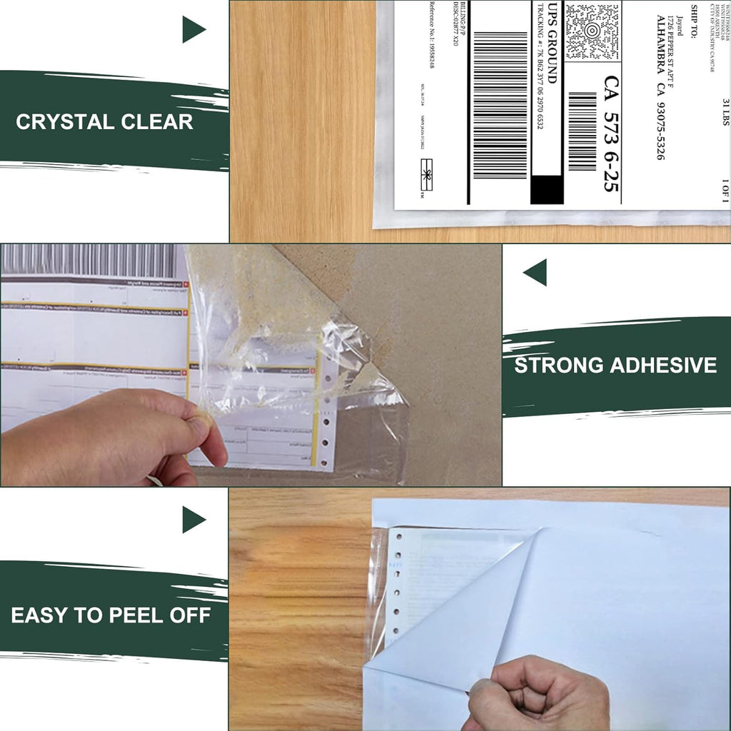Packing List Pouches, Shipping Label Envelopes Clear Adhesive Top Loading Packing List (6" x 9" - 200 Pcs)