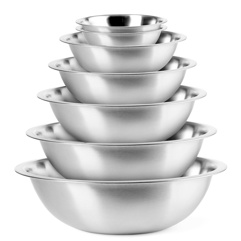 EHOMEA2Z Mixing Bowls Metal Stainless Steel,Kitchen Nesting Bowls for Space Saving Storage Gadgets, Baking, Cooking, Breader Bowl, Polished Mirror