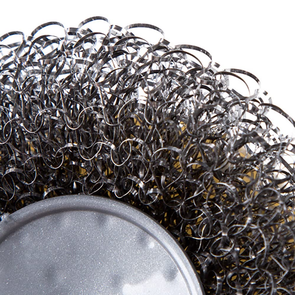 2Pcs Stainless Steel Wool Scrubber with Handle, Dish Scrubber Cleaning Supplies for Pots, Pans, Grills, Dishes