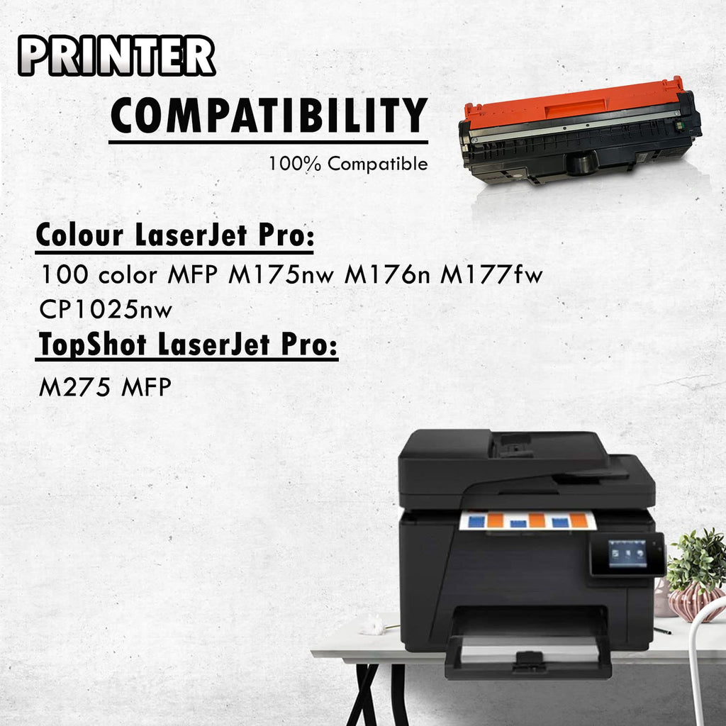 Inkfirst Compatible Drum Unit Replacement for HP CE314A 126A Color LaserJet Pro M177fw M176n CP1025nw M175nw TopShot M275 MFP