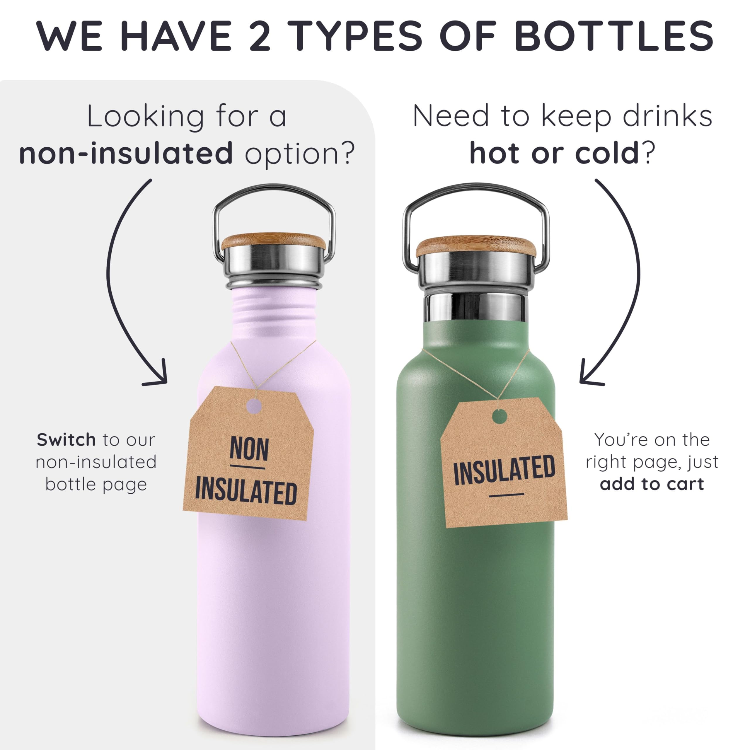 Bambaw 16 oz Water Bottle Insulated, Small Reusable Water Bottle Stainless Steel, Keeps Drinks Cold 24h and Hot 12h, Easy to Clean, Fits in Cup Holder & Easy to Carry (Silver)