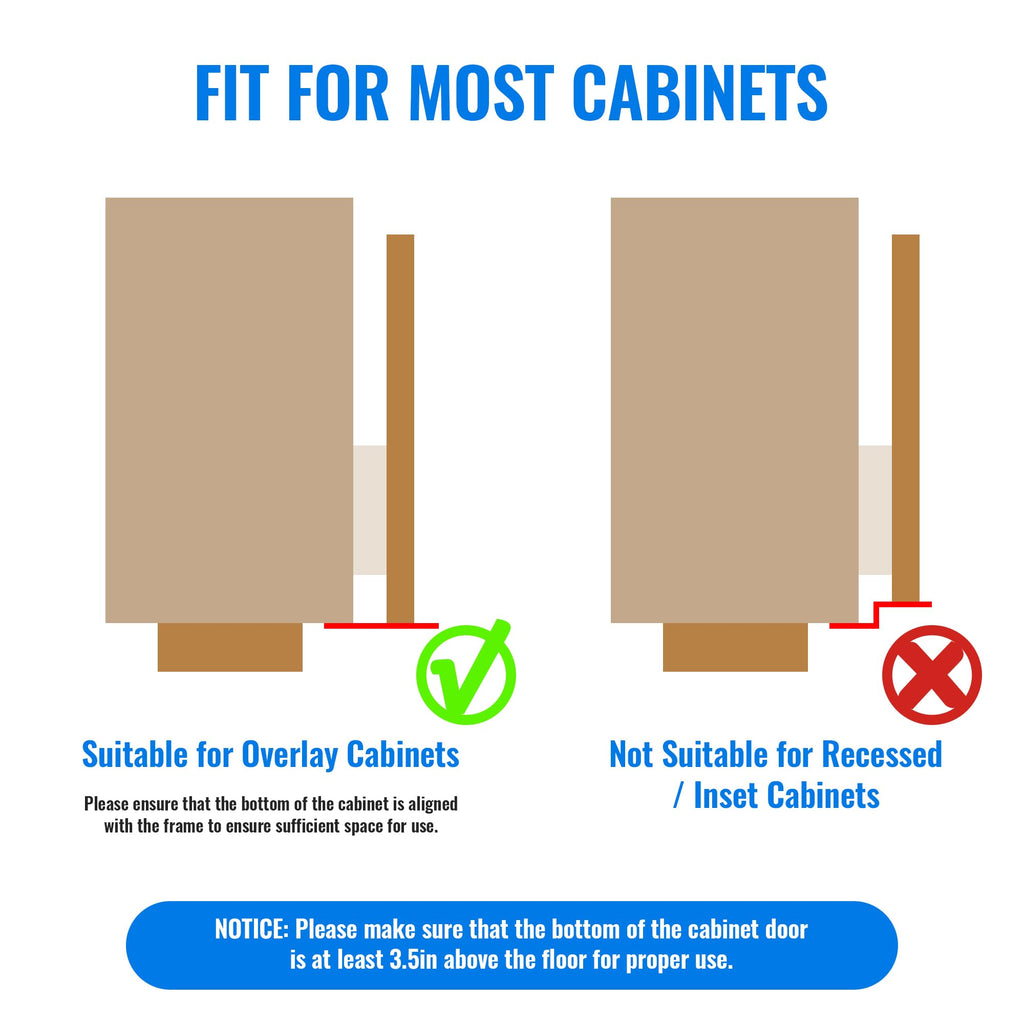 Joxodak Trash Cabinet Foot Pull - Hands-Free Door Solution for Trash Drawer, Adhesive Toe Pull Comfortable for Barefoot Use (1, Black)
