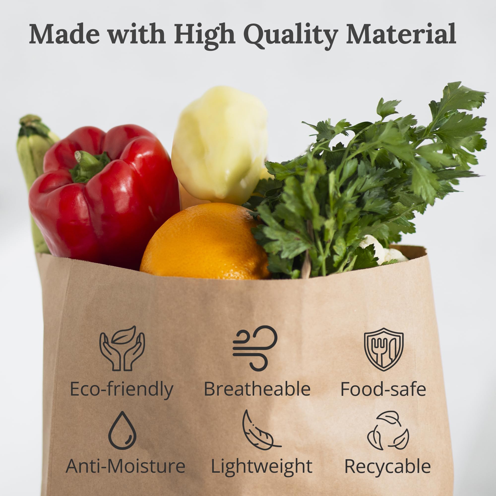 Brown Paper Lunch Bags - [100 Count] - (4 LB) - Recyclable Kraft Paper Bags with Self-Standing Design for Easy Packing - Craft Paper Bags Ideal for Lunches, Snacks & DIY Projects