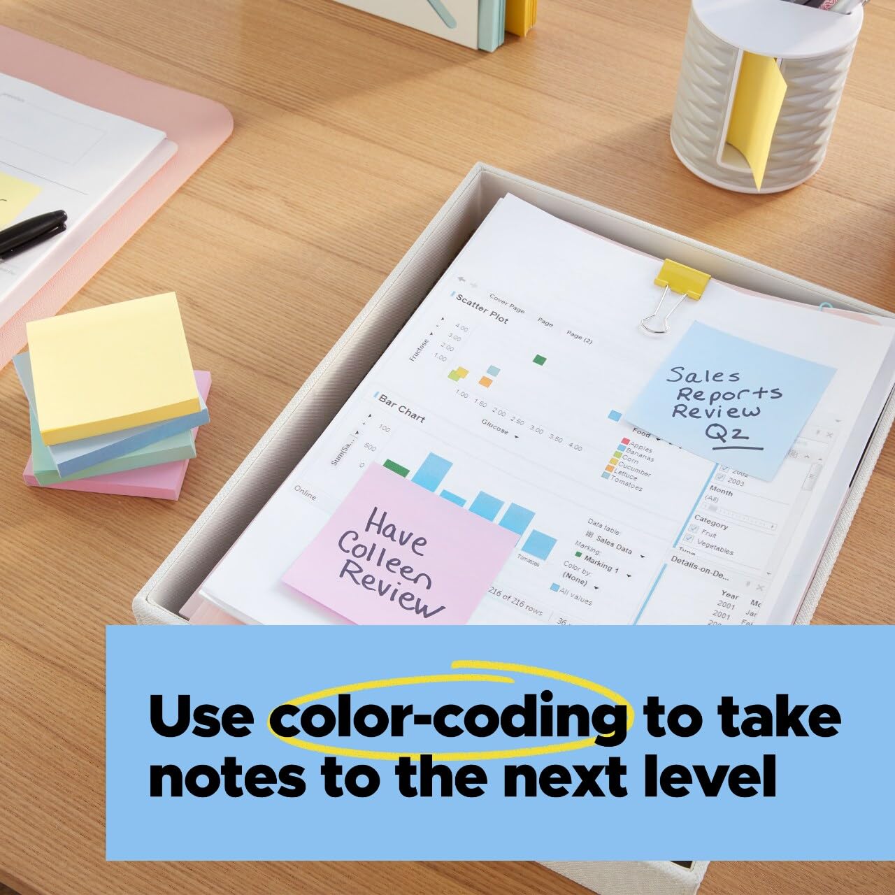 Post-it 100% Recycled Paper Super Sticky Notes, 2X The Sticking Power, 3x3 in, 6 Pads/Pack, 70 Sheets/Pad, Wanderlust Pastels Collection (R330R-6SSNRP)