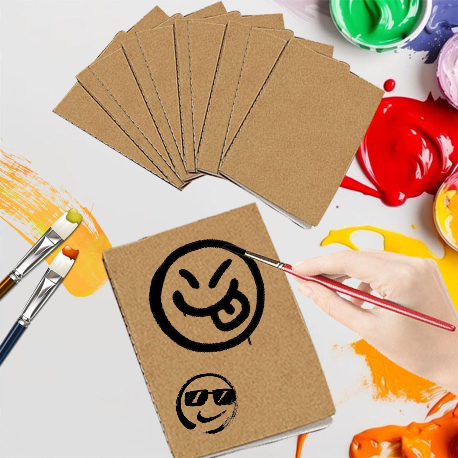 30 PCS Kraft Notebook,Kraft Paper Lined Notebooks,Travel Journal Books,Bulk Lined Notebook Journals,for Traveler, Notes, Memo - Bulk Journals Sewn Brown Notebook, 8.3'' x 5.5''