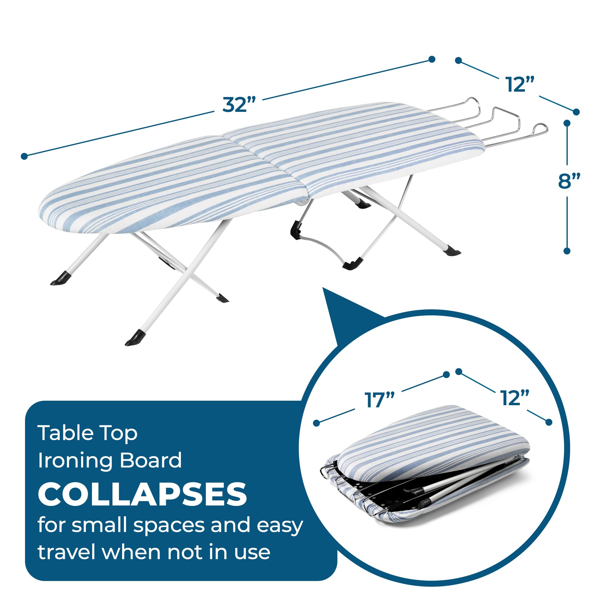 Folding Table-Top Ironing Board for Small Spaces