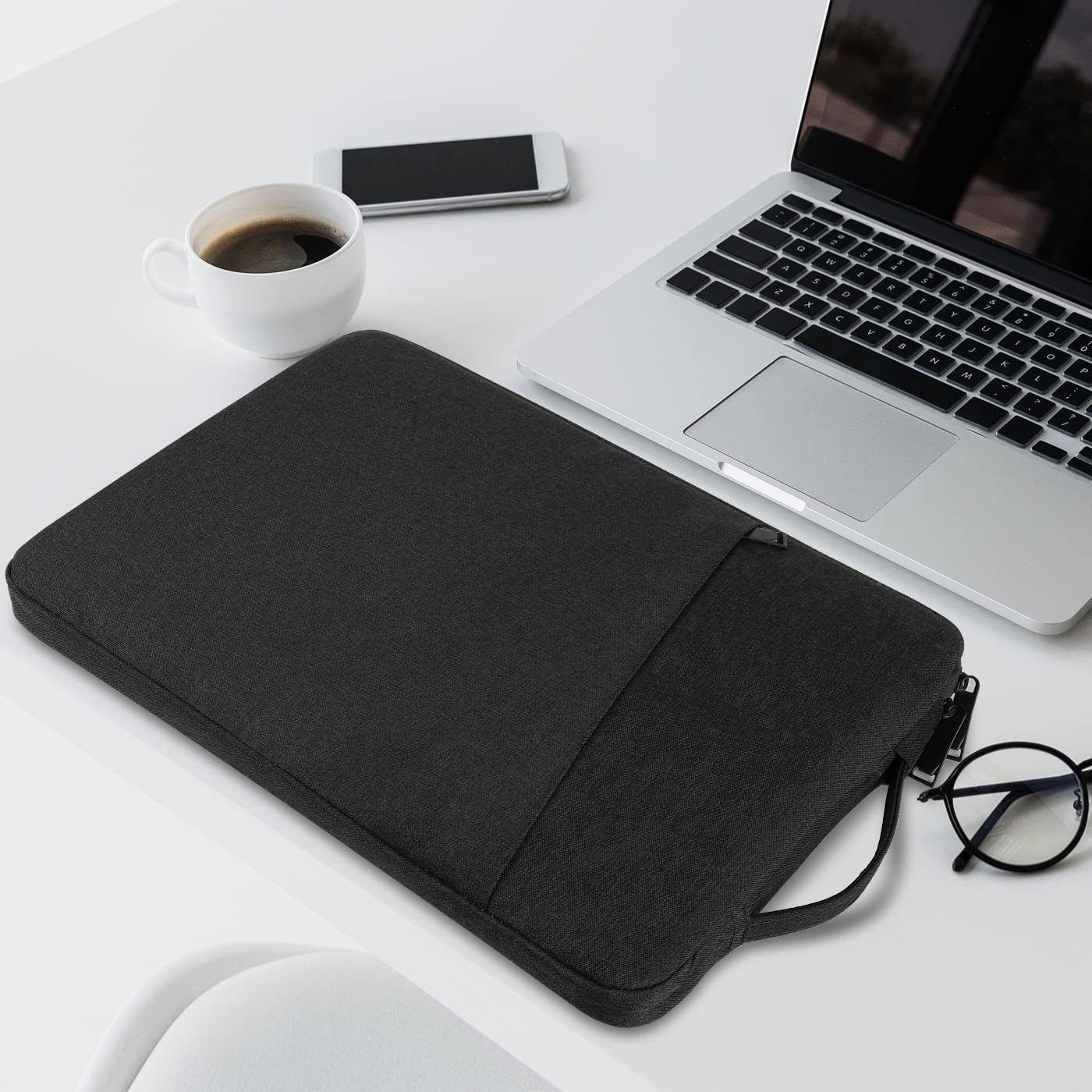 Chelory Laptop Sleeve for 16 17 Inch Notebook Ultrabook Chromebook HP/Lenovo/Asus/Acer/Dell, Shockproof Water Resistant Computer Protective Cover Bag Carrying Case with Handle, Black