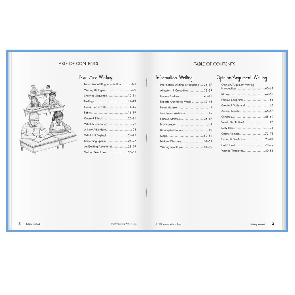 Learning Without Tears Building Writers, Student Edition- Grade 4, Writing Skills in Narrative, Information, Opinion Style, Writing Fluency- for School and Home Use